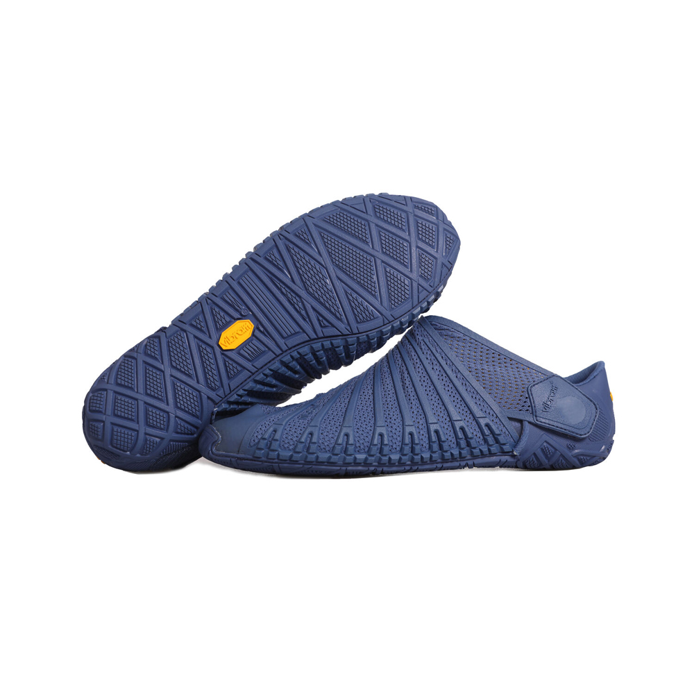 Vibram Furoshiki Knit Low Mens Shoes Blue Australia (KGA561429)